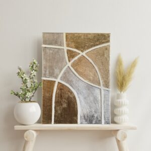 Tablou în relief, creat manual în stil minimalist "Two Suns"