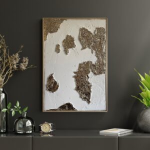 Tablou în relief, creat manual în stil minimalist "Golden Horizon"